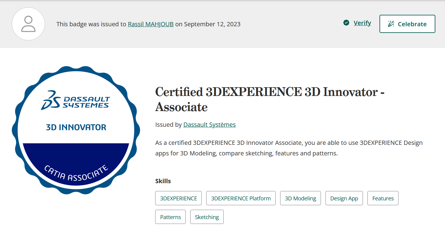 3DEXPERIENCE 3D Innovator Certificate